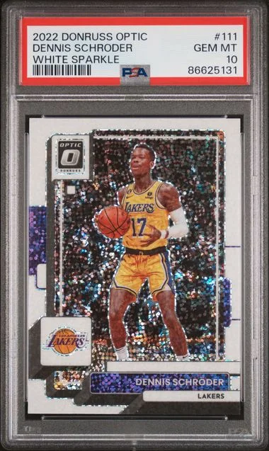 2022-23 Panini Donruss Optic Dennis Schroder White Sparkle #111 card image