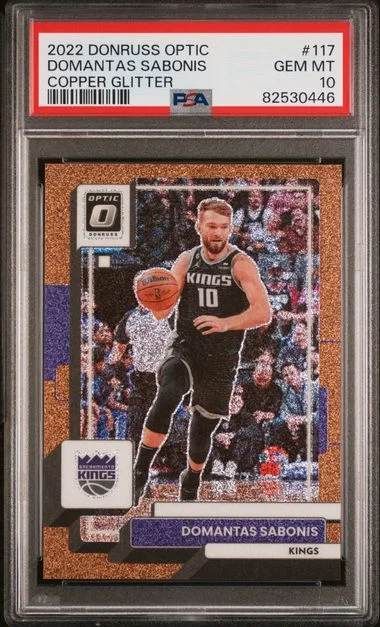 2022-23 Panini Donruss Optic Domantas Sabonis Copper Glitter #117 card image