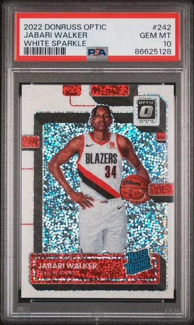 2022-23 Panini Donruss Optic Jabari Walker White Sparkle Rated #242 card image