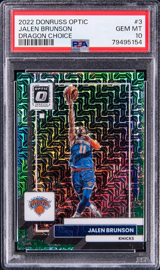 2022-23 Panini Donruss Optic Jalen Brunson Dragon Choice Prizm #3 card image