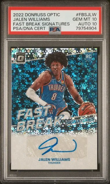 2022-23 Panini Donruss Optic Jalen Williams Fast Break Signatures #FBS-JLW card image