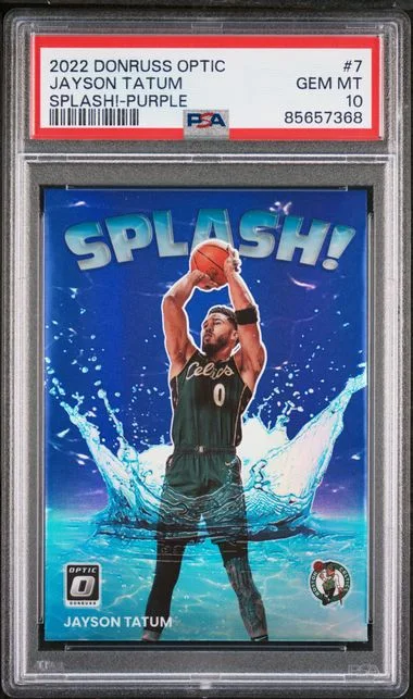 2022-23 Panini Donruss Optic Jayson Tatum Splash! Purple #7 card image