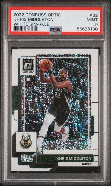 2022-23 Panini Donruss Optic Khris Middleton White Sparkle #82 card image