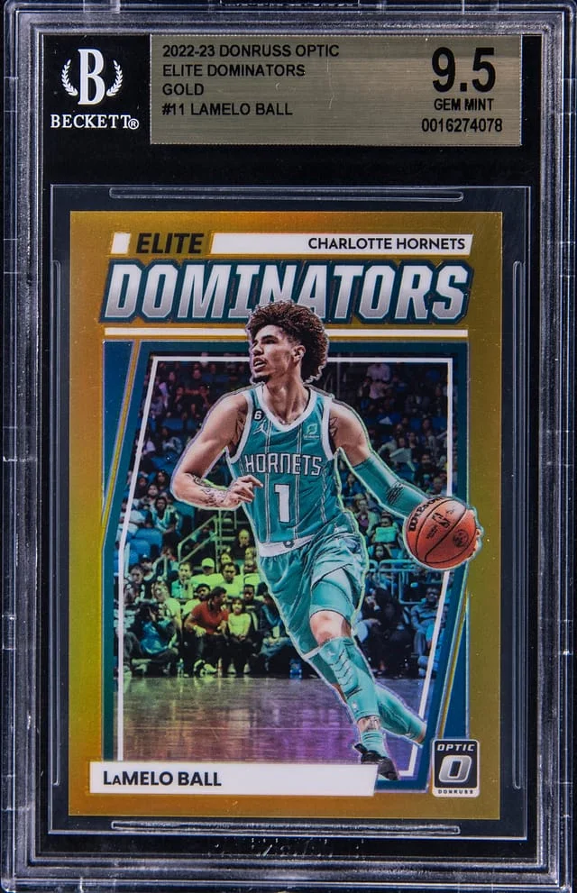 2022-23 Panini Donruss Optic LaMelo Ball Elite Dominators Gold #11 card image