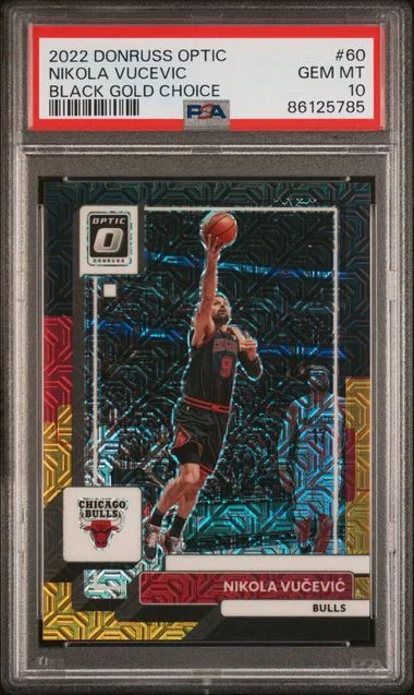 2022-23 Panini Donruss Optic Nikola Vucevic Black Gold Choice #60 card image