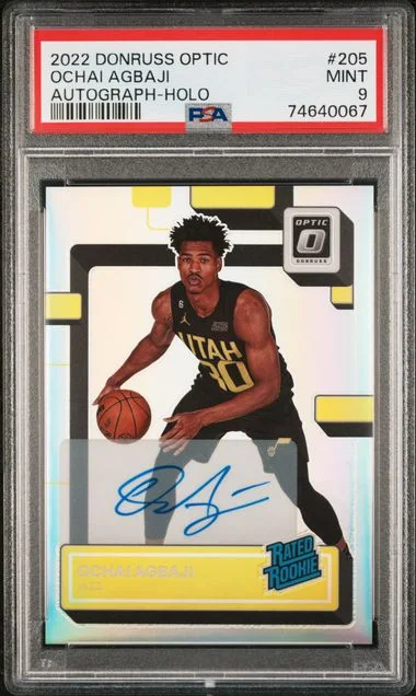 2022-23 Panini Donruss Optic Ochai Agbaji Autograph Holo #205 card image