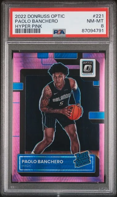 2022-23 Panini Donruss Optic Paolo Banchero Hyper Pink Rated #221 card image