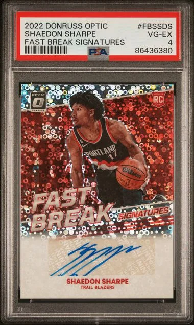 2022-23 Panini Donruss Optic Shaedon Sharpe Fast Break Signatures #FBS-SDS card image