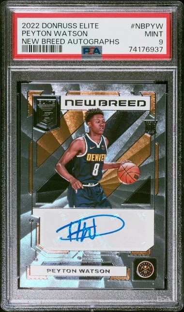 2022-23 Panini Donruss Peyton Watson Elite New Breed Autographs #NB-PYW card image