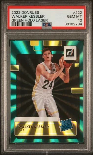 2022-23 Panini Donruss Walker Kessler Green Holo Laser Rated #222 card image