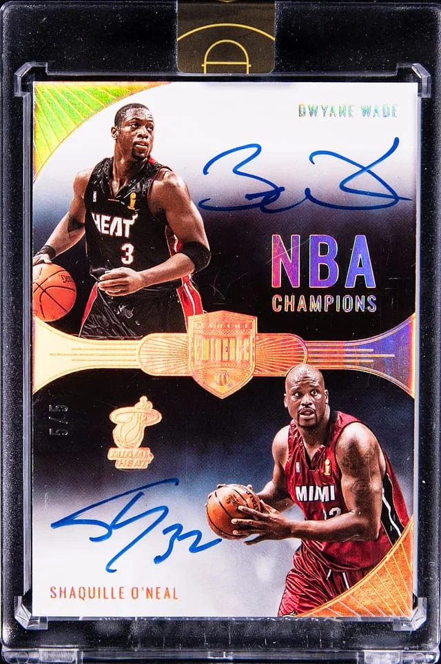 2022-23 Panini Eminence Dwyane Wade/Shaquille O'Neal NBA Champions Dual Autograph #NCD-DWY card image