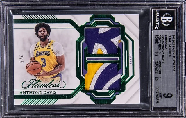 2022-23 Panini Flawless Anthony Davis Dual Patches Ruby #DPH-ANT card image