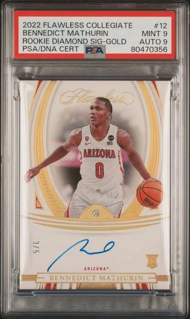 2022-23 Panini Flawless Bennedict Mathurin Collegiate Diamond Signatures Gold #12 card image