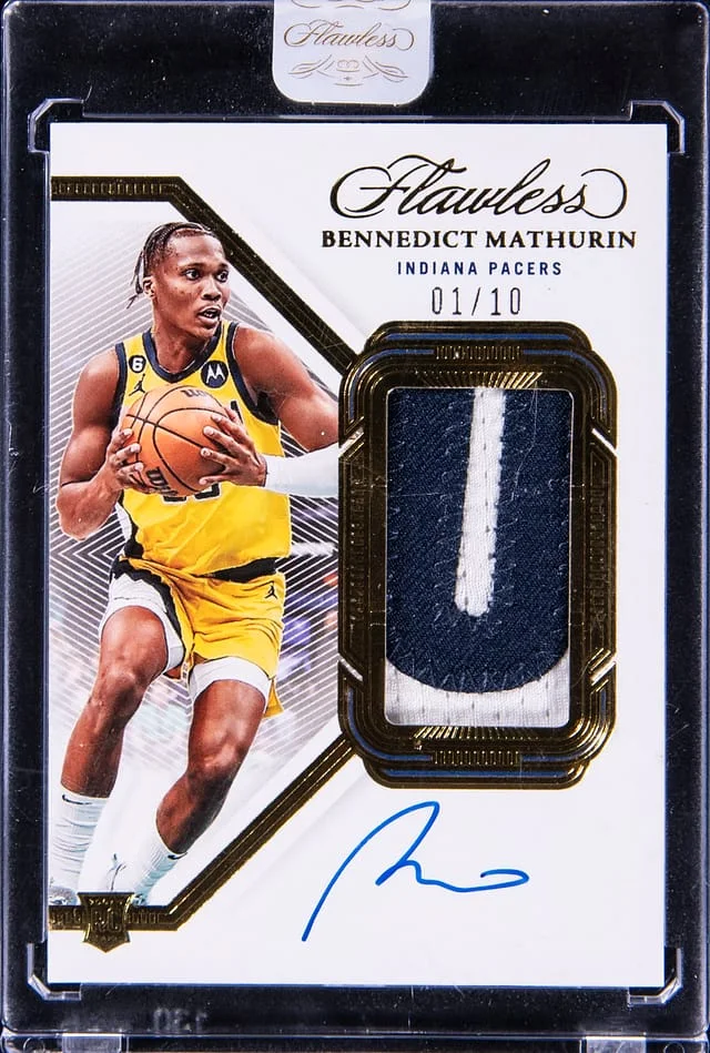 2022-23 Panini Flawless Bennedict Mathurin Vertical Patch Autograph #VPA-BNM card image
