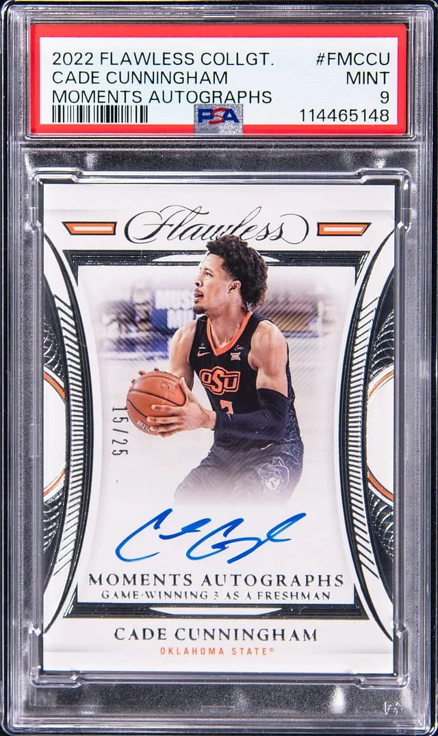 2022-23 Panini Flawless Cade Cunningham Collegiate Moments Autographs #FM-CCU card image