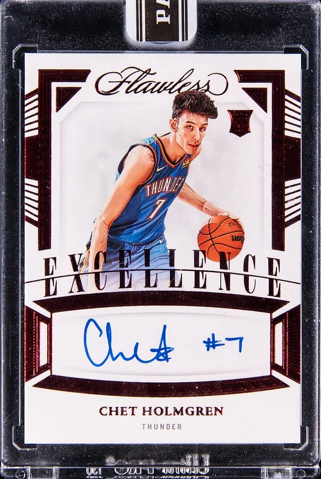 2022-23 Panini Flawless Chet Holmgren Excellence Signatures '25 Black Box #ES-CHG card image