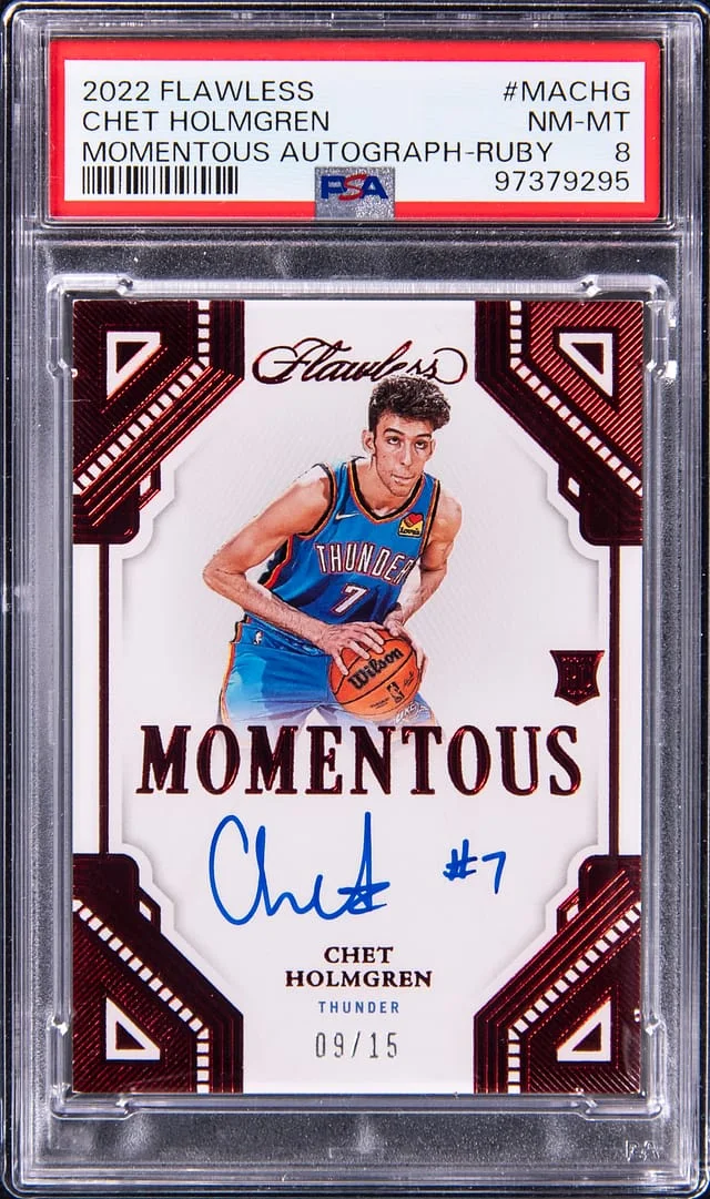 2022-23 Panini Flawless Chet Holmgren Momentous Autographs Ruby #MA-CHG card image