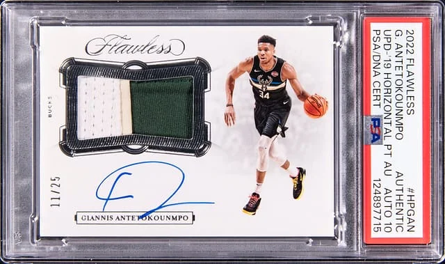 2022-23 Panini Flawless Giannis Antetokounmpo Update '19-20 Horizontal Patch Autographs #HP-GAN card image