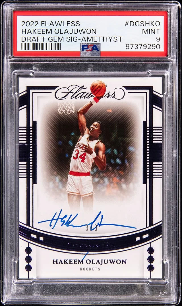 2022-23 Panini Flawless Hakeem Olajuwon Draft Gem Signatures Amethyst #DGS-HKO card image