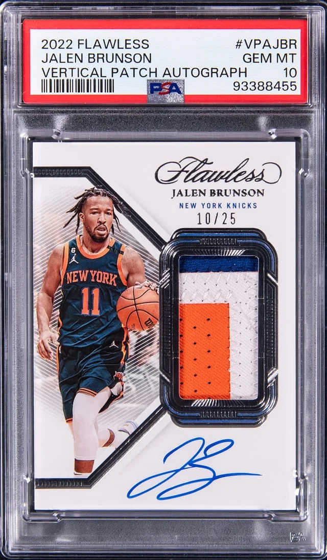 2022-23 Panini Flawless Jalen Brunson Vertical Patch Autograph #VPA-JBR card image