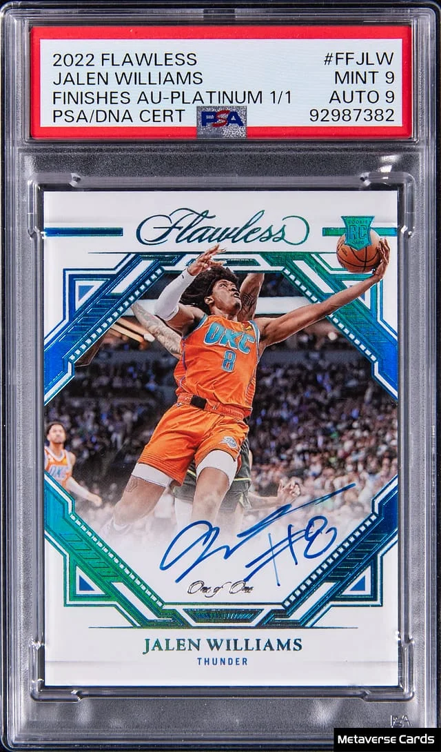 2022-23 Panini Flawless Jalen Williams Finishes Autograph Platinum #FF-JLW card image