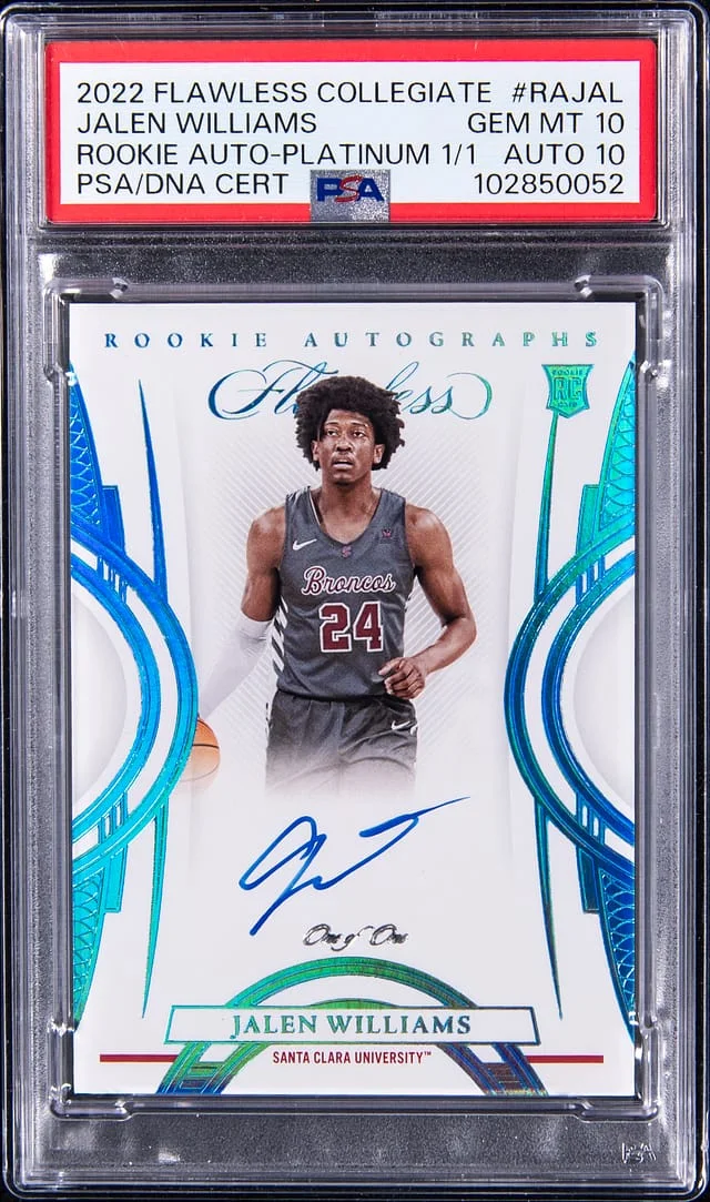 2022-23 Panini Flawless Jalen Williams Collegiate Autographs Platinum #RA-JAL card image