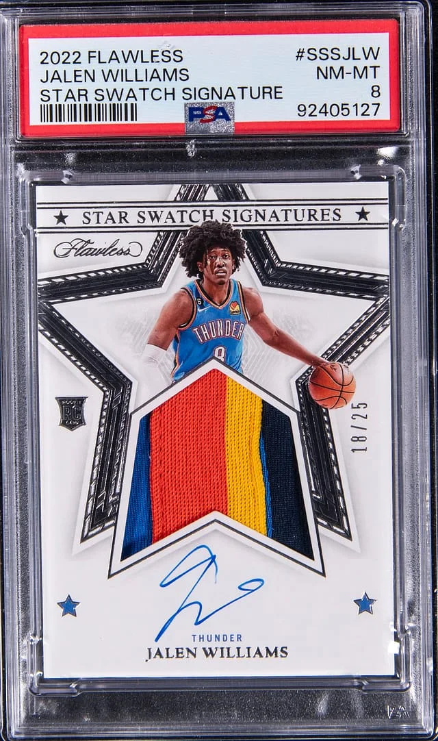 2022-23 Panini Flawless Jalen Williams Star Swatch Signatures #SSS-JLW card image