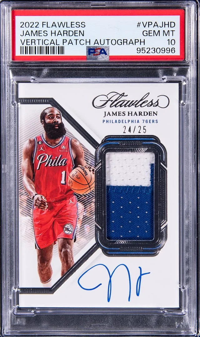 2022-23 Panini Flawless James Harden Vertical Patch Autograph #VPA-JHD card image