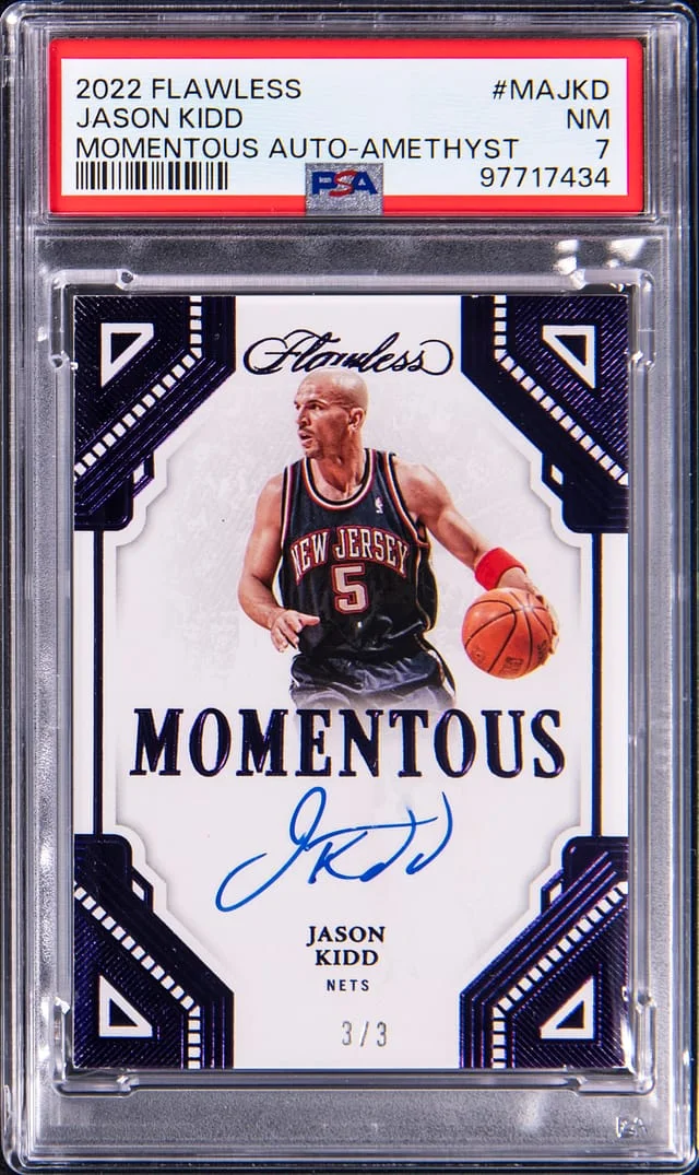 2022-23 Panini Flawless Jason Kidd Momentous Autograph Amethyst #MA-JKD card image