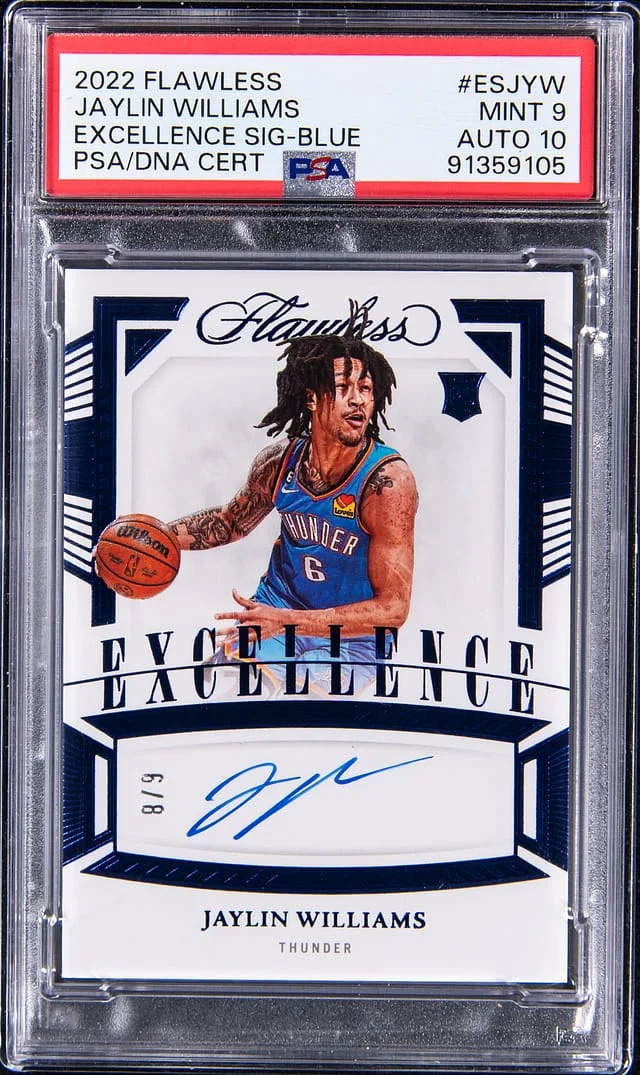 2022-23 Panini Flawless Jaylin Williams Excellence Signatures Blue #ES-JYW card image