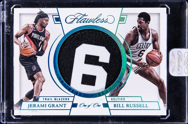2022-23 Panini Flawless Jerami Grant Bill Russell Tribute Patch #BRT-JGA card image