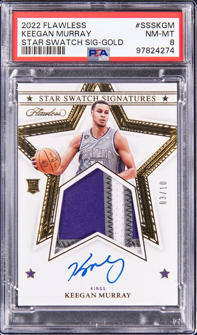 2022-23 Panini Flawless Keegan Murray Star Swatch Signatures Gold #SSS-KGM card image
