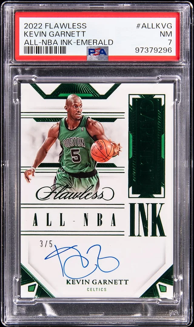 2022-23 Panini Flawless Kevin Garnett All-NBA Ink Emerald #ALL-KVG card image
