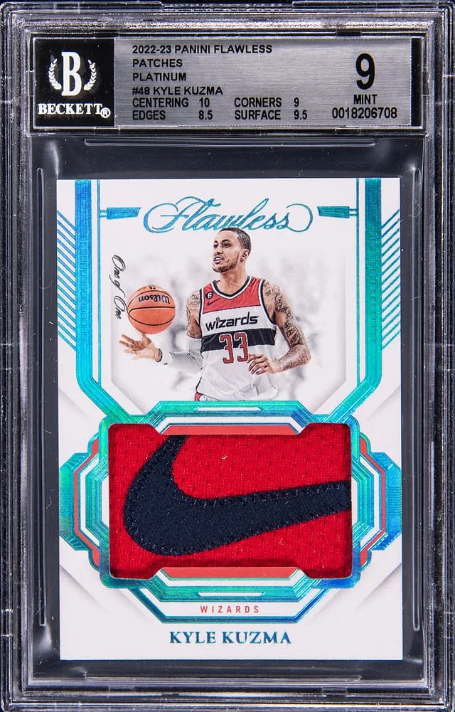2022-23 Panini Flawless Kyle Kuzma Patches Platinum #PAT-KUZ card image