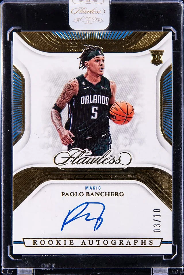 2022-23 Panini Flawless Paolo Banchero Autographs Gold #RA-PBC card image