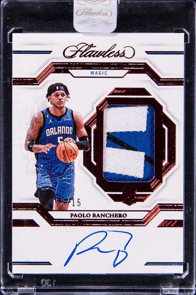 2022-23 Panini Flawless Paolo Banchero Signature Prime Materials Ruby #SPA-PBC card image