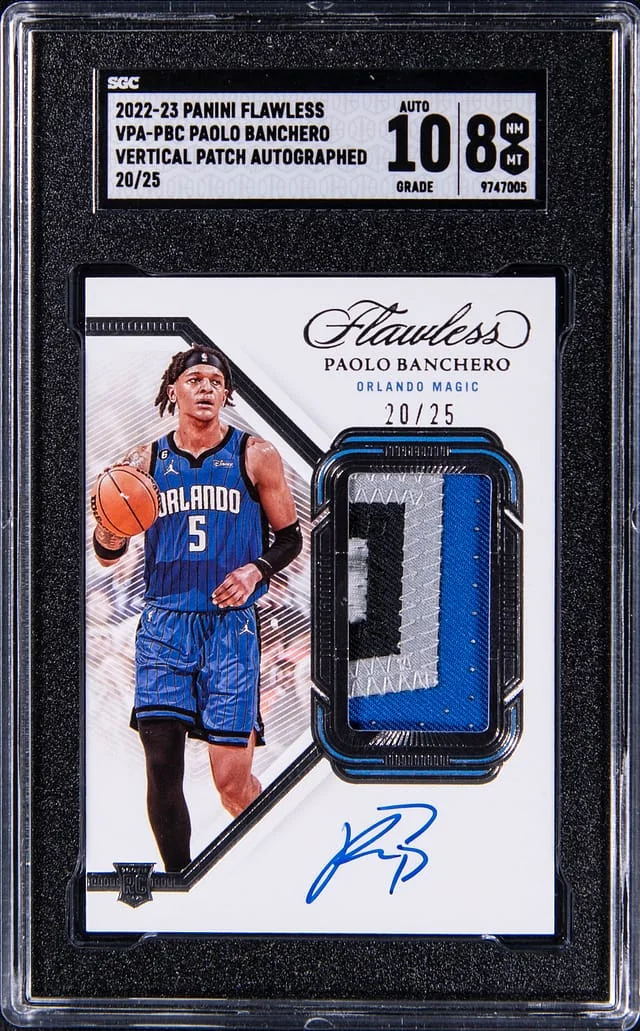 2022-23 Panini Flawless Paolo Banchero Vertical Patch Autograph #VPA-PBC card image