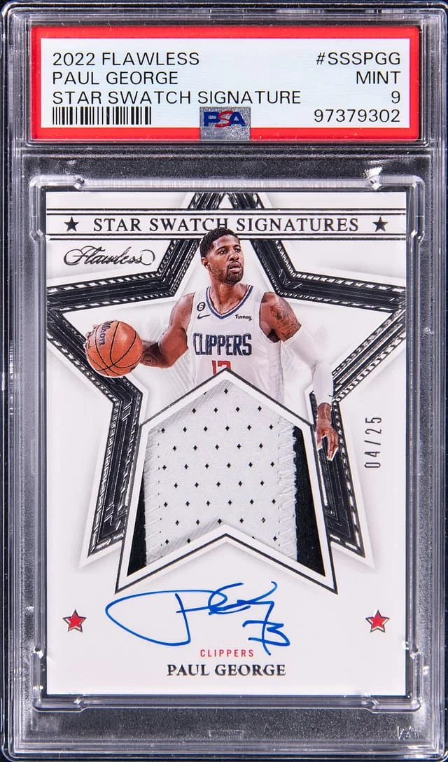 2022-23 Panini Flawless Paul George Star Swatch Signature #SSS-PGG card image