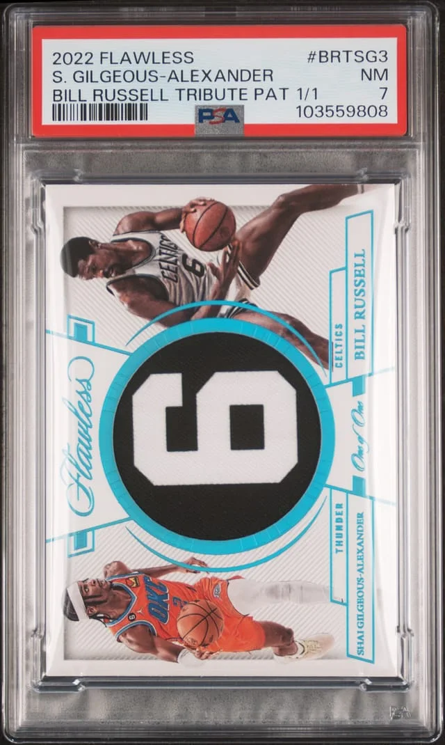 2022-23 Panini Flawless Shai Gilgeous-Alexander Bill Russell Tribute Patch #BRT-SG3 card image