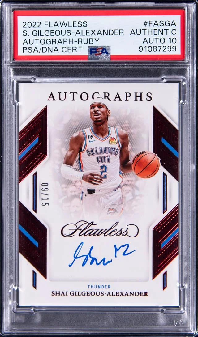 2022-23 Panini Flawless Shai Gilgeous-Alexander Autographs Ruby #FASGA card image