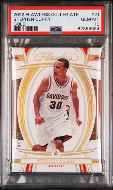 2022-23 Panini Flawless Stephen Curry Collegiate Gold #21 card image