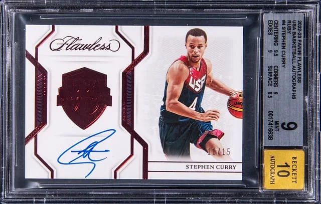 2022-23 Panini Flawless Stephen Curry USA Basketball Autographs Ruby #USA-SCY card image