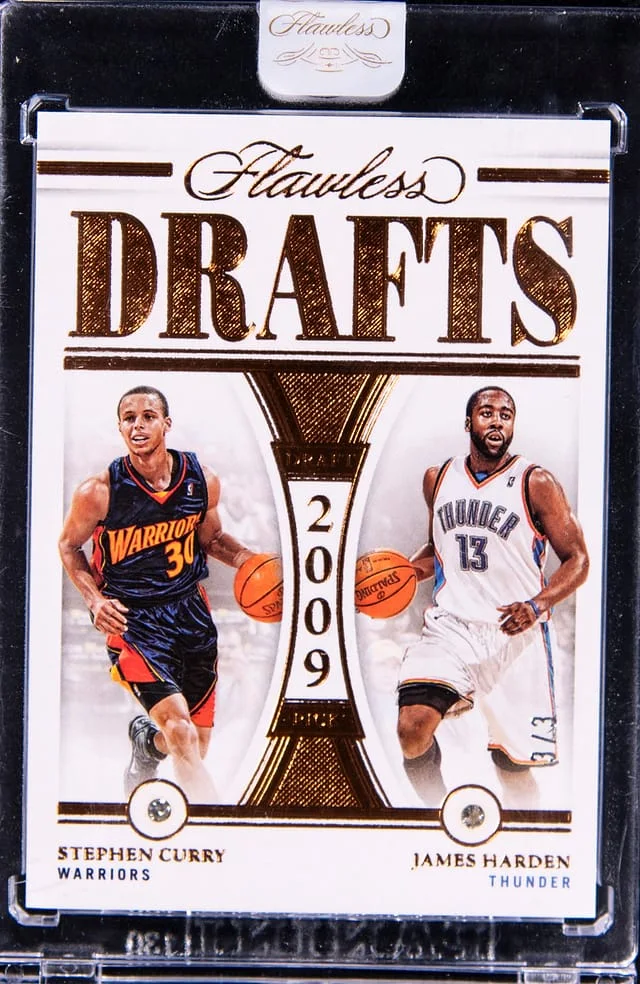 2022-23 Panini Flawless Stephen Curry/James Harden Diamond Draft Gems 2009 #143 card image