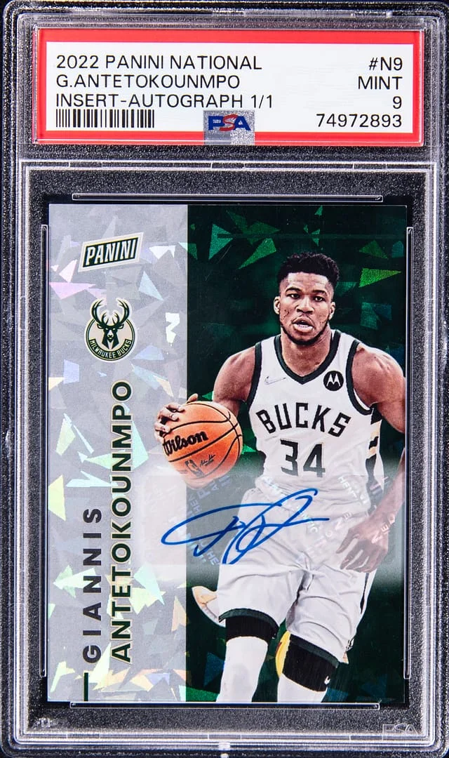 2022-23 Panini Giannis Antetokounmpo National Insert Purple #N9 card image