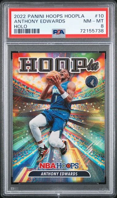 2022-23 Panini Hoops Anthony Edwards Hoopla Holo #10 card image