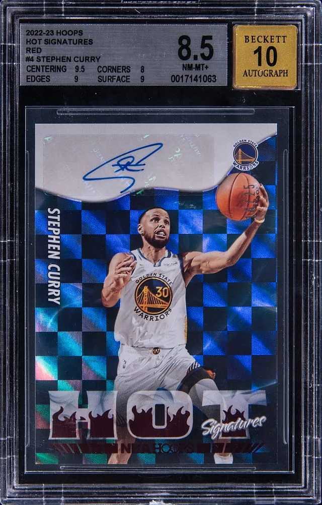 2022-23 Panini Hoops Stephen Curry Hot Signatures Red #HS-SCY card image