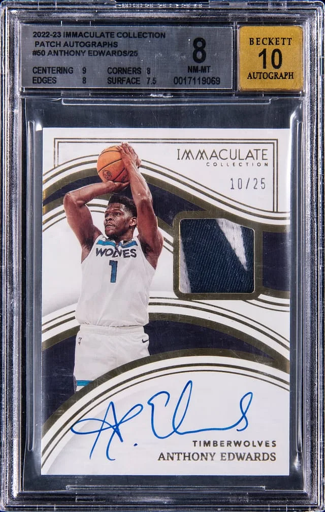 2022-23 Panini Immaculate Anthony Edwards Patch Autographs #IPA-AED card image