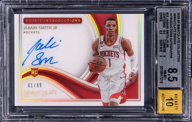 2022-23 Panini Immaculate Collection Jabari Smith Jr. Immaculate Introductions Autographs #IRI-JSJ card image