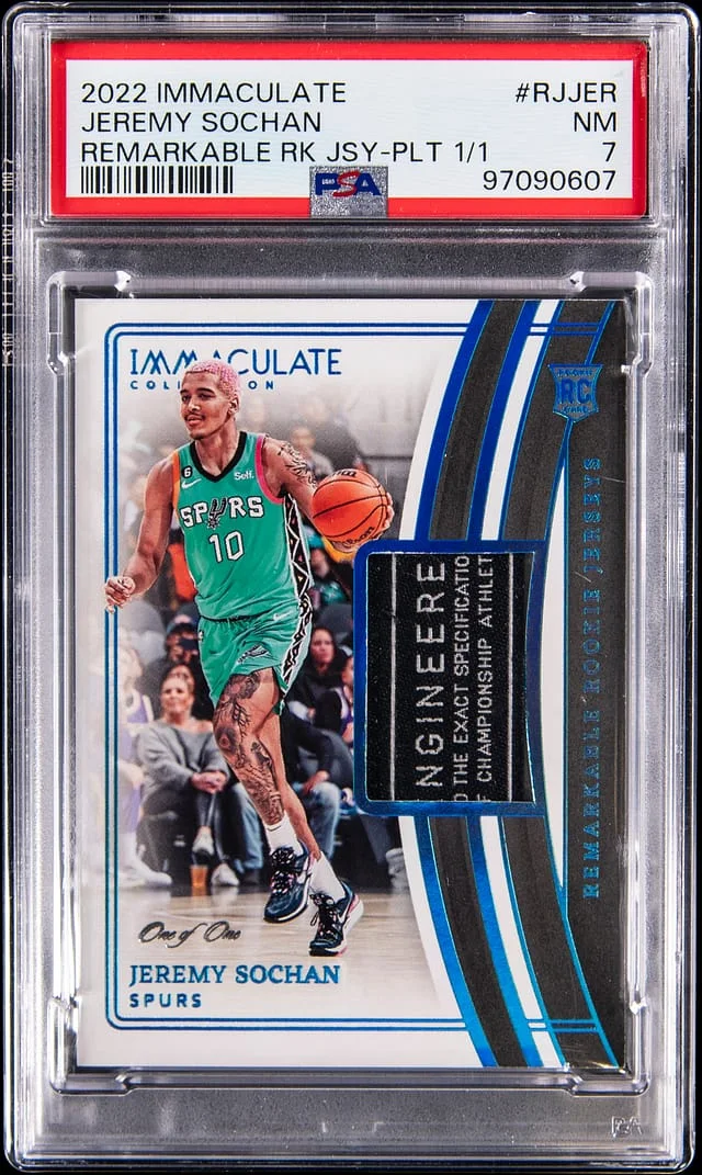 2022-23 Panini Immaculate Collection Jeremy Sochan Remarkable Jersey Platinum #RJ-JER card image