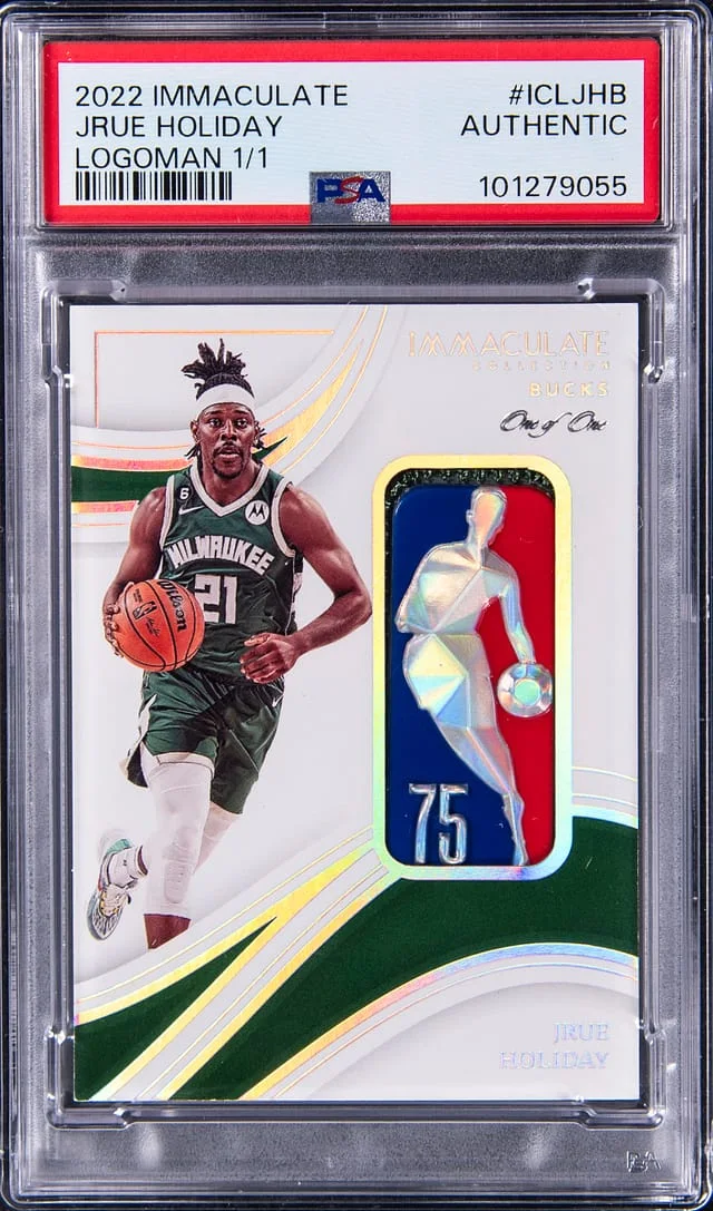 2022-23 Panini Immaculate Collection Jrue Holiday Logoman #ICL-JHB card image